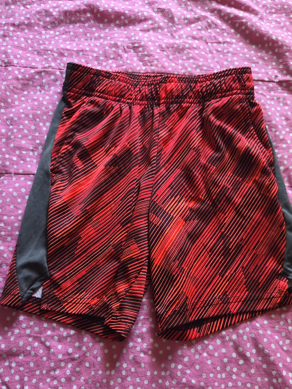 🩵2 For $15🩵all in motion Red & Black Athletic Shorts with Gray Panels Size 6-7